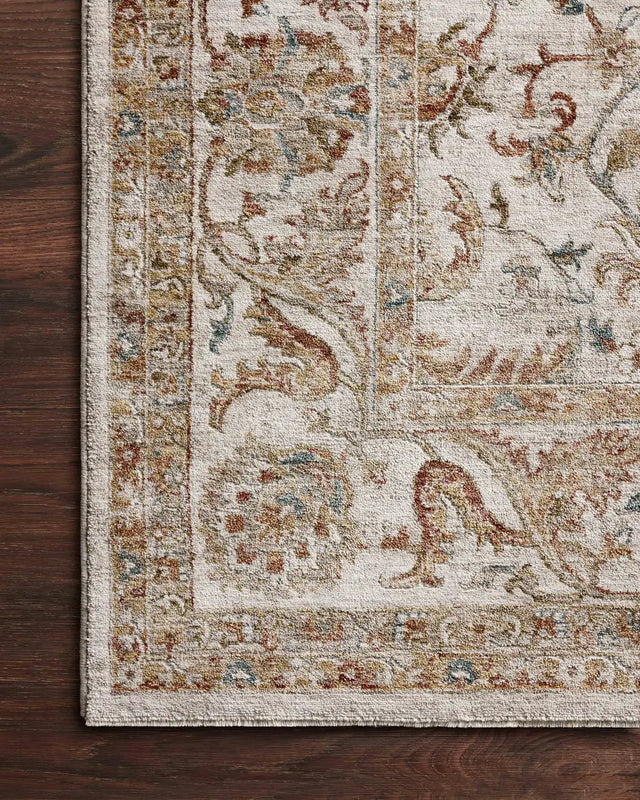 Loloi Gaia Gaa-04 Natural/Sunset Rug - corner on wood