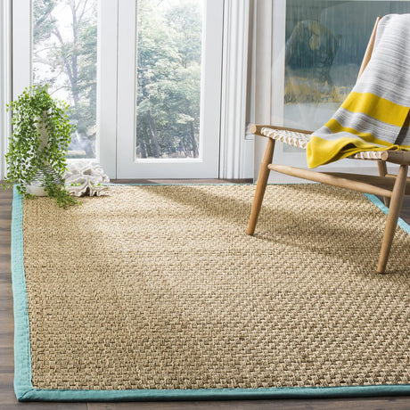Safavieh Natural Fiber 4'-0" x 6'-0" Rug in Natural / Teal