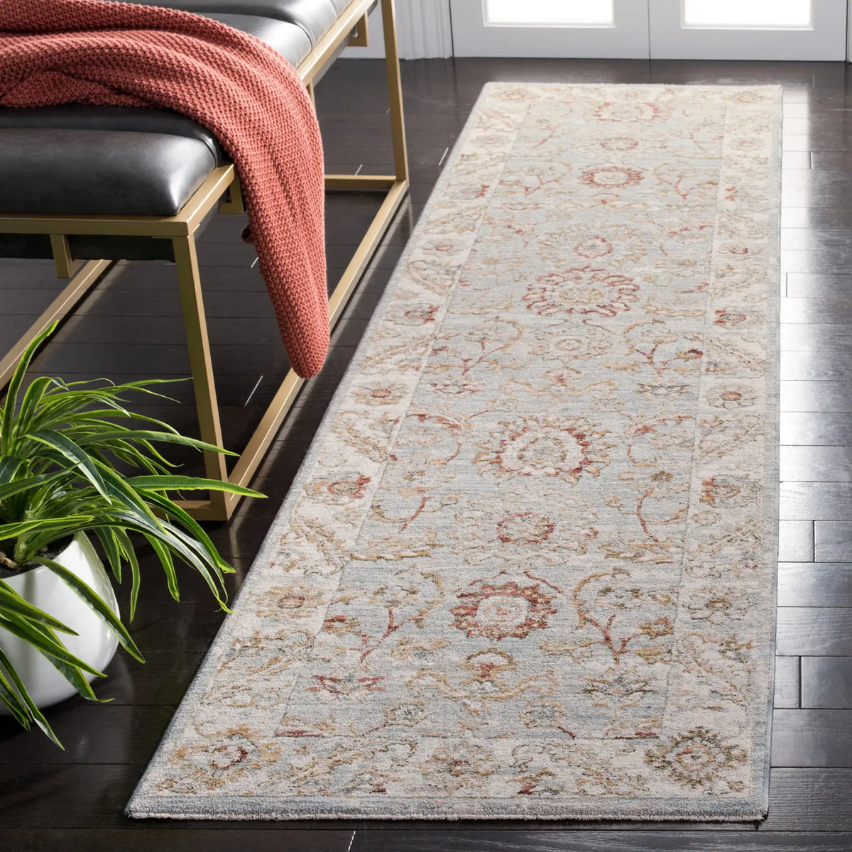 Safavieh Hamilton 2'-2" x 8'-0" Rug in Blue / Gold