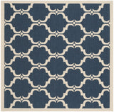 Safavieh Courtyard 5'-3" x 5'-3" Rug in Navy / Beige