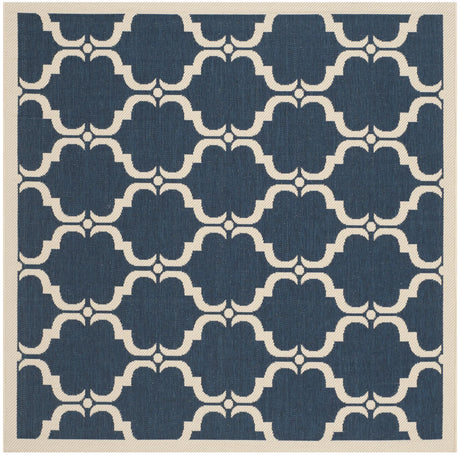 Safavieh Courtyard 5'-3" x 5'-3" Rug in Navy / Beige