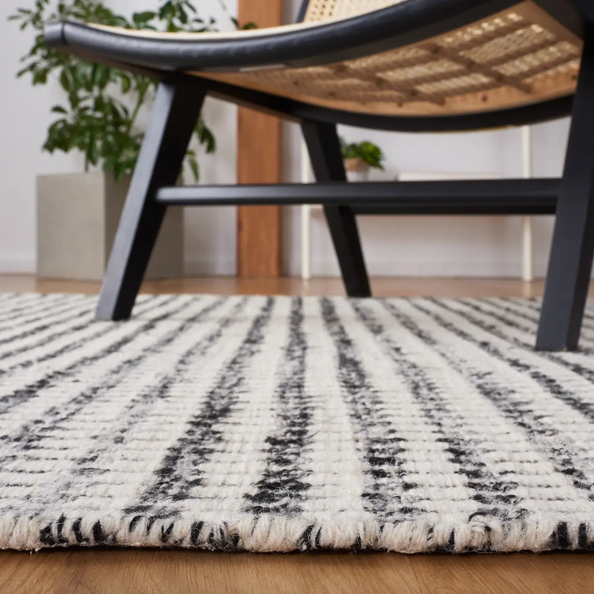 Safavieh Casablanca 4'-0" x 6'-0" Rug in Black / Ivory
