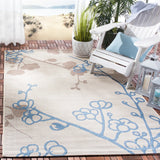 Safavieh Courtyard 4'-0" x 5'-7" Rug in Natural Brown / Blue