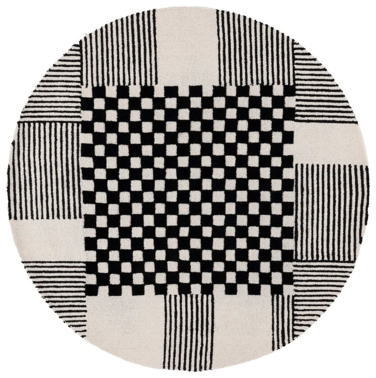 Safavieh Genre 6'-0" x 6'-0" Rug in Black / Ivory