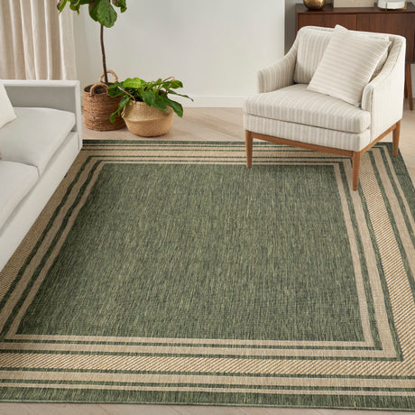 Nourison Horizon Indoor/Outdoor HOZ03 Green Contemporary Area Rugs