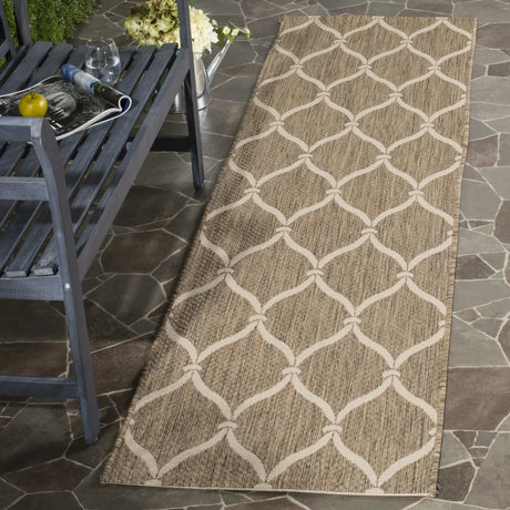 Safavieh Courtyard 2'-4" x 12'-0" Rug in Brown / Beige