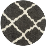 Safavieh Sgd-Dallas Shag 6'-0" x 6'-0" Rug in Dark Grey / Ivory