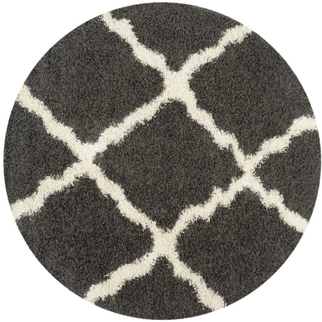 Safavieh Sgd-Dallas Shag 6'-0" x 6'-0" Rug in Dark Grey / Ivory
