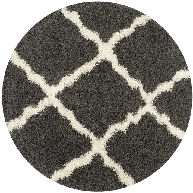 Safavieh Sgd-Dallas Shag 6'-0" x 6'-0" Rug in Dark Grey / Ivory