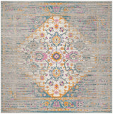 Safavieh Madison 6'-7" x 6'-7" Rug in Light Grey / Fuchsia