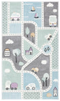 Safavieh Carousel Kids 100 3'-3" x 5'-3" Rug in Grey / Light Blue