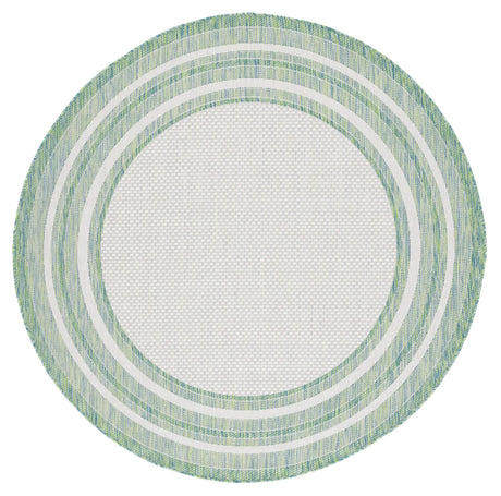 Safavieh Courtyard 5'-3" x 5'-3" Rug in Ivory / Green