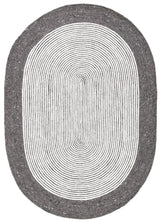 Safavieh Braided 5'-0" x 7'-0" Rug in Charcoal / Ivory