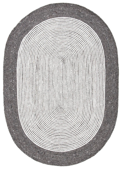 Safavieh Braided 5'-0" x 7'-0" Rug in Charcoal / Ivory
