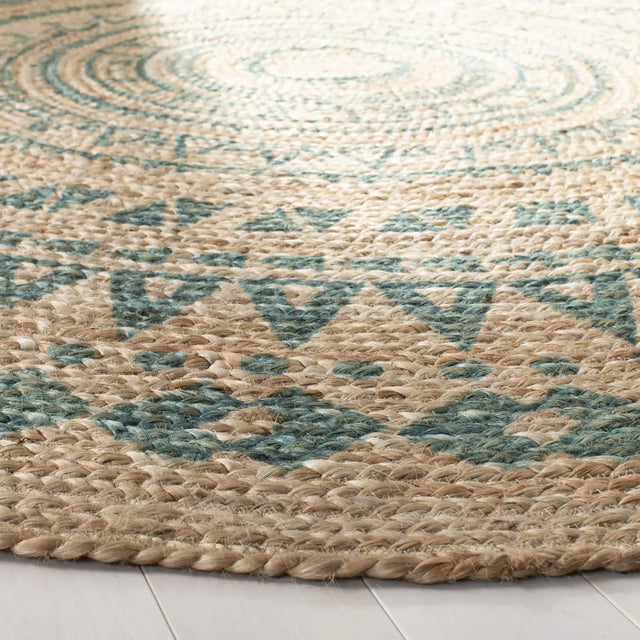 Safavieh Natural Fiber 5'-0" x 5'-0" Rug in Aqua / Natural