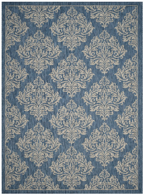 Safavieh Courtyard 6'-7" x 9'-6" Rug in Navy / Grey