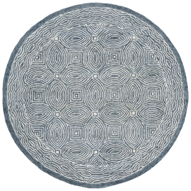 Safavieh Micro-Loop 6'-0" x 6'-0" Rug in Navy / Ivory