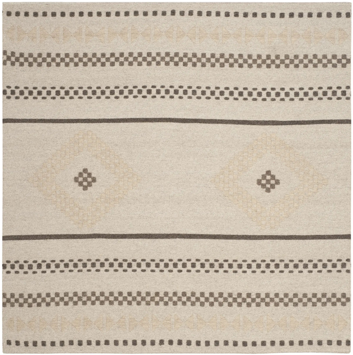 Safavieh Dhurries 6'-0" x 6'-0" Rug in Natural