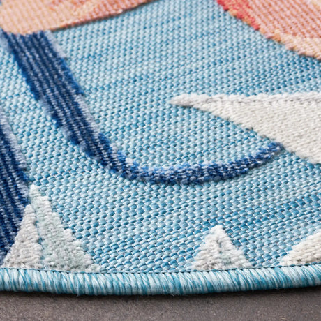Safavieh Cabana 5'-1" x 5'-1" Rug in Aqua / Rust