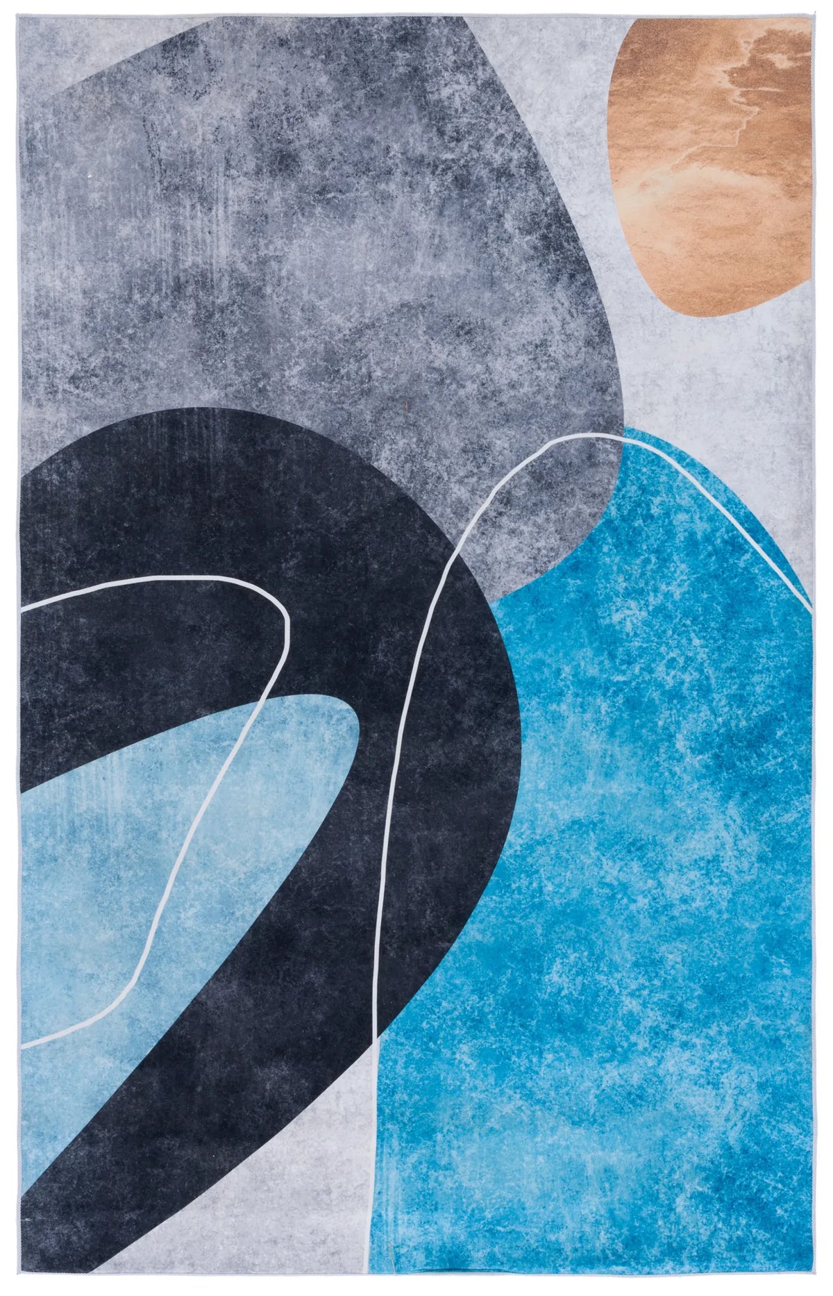 Safavieh Tacoma 4'-0" x 6'-0" Rug in Dark Grey / Turquoise
