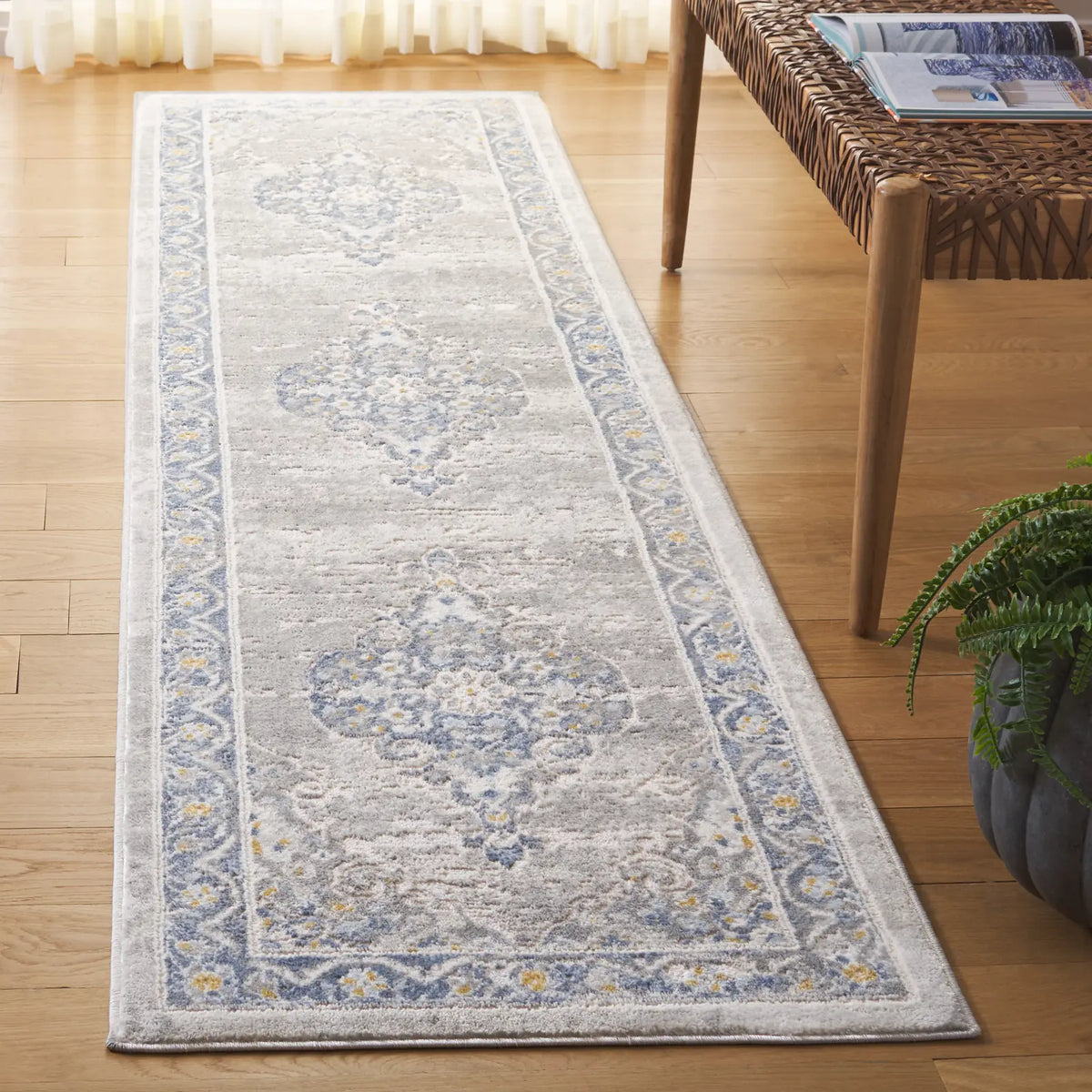 Safavieh Palma 2'-2" x 9'-0" Rug in Grey / Blue