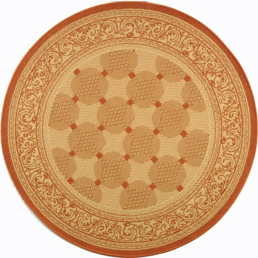 Safavieh Courtyard 5'-3" x 5'-3" Rug in Natural / Terra
