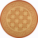 Safavieh Courtyard 5'-3" x 5'-3" Rug in Natural / Terra
