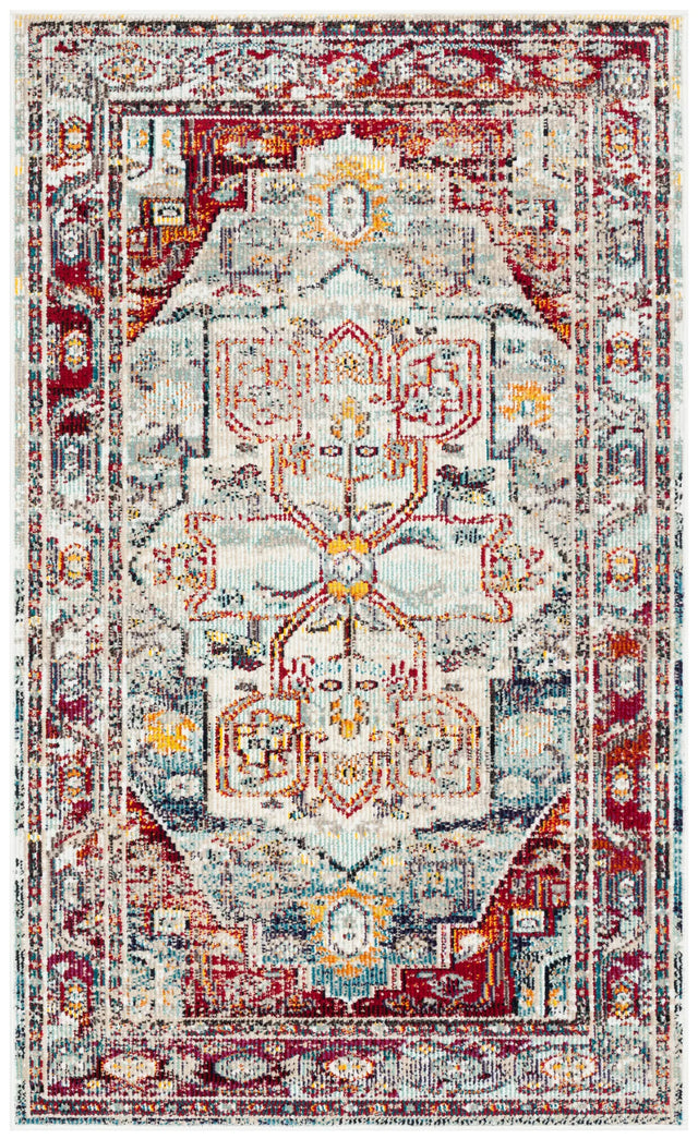 Safavieh Crystal 3'-0" x 5'-0" Rug in Light Blue / Red