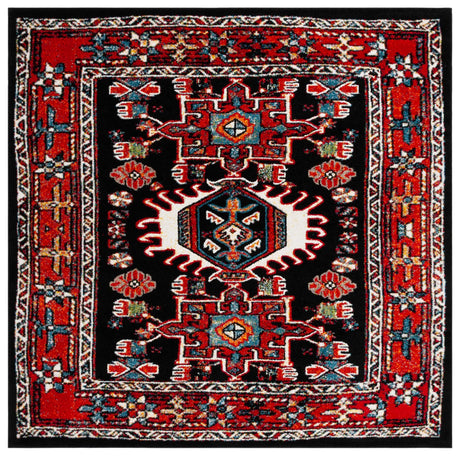 Safavieh Vintage Hamadan 6'-7" x 6'-7" Rug in Red / Black