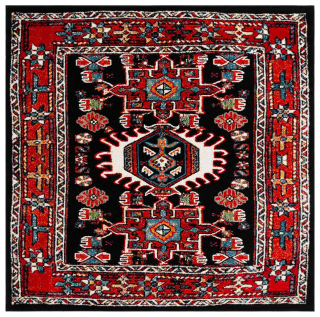 Safavieh Vintage Hamadan 6'-7" x 6'-7" Rug in Red / Black