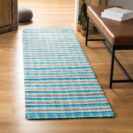 Safavieh Montauk 2'-3" x 8'-0" Rug in Aqua / Multi