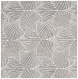 Safavieh Micro-Loop 5'-0" x 5'-0" Rug in Grey / Ivory