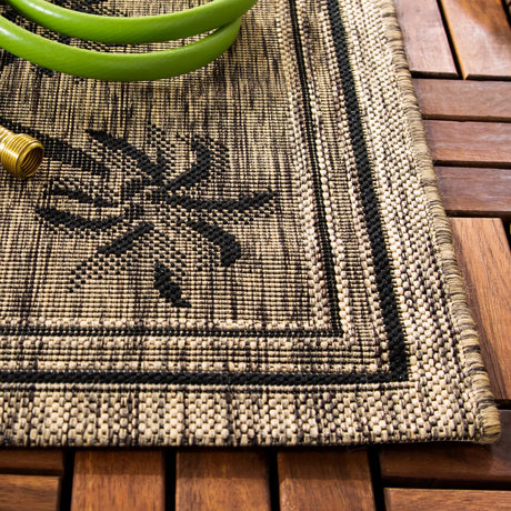 Safavieh Courtyard 4'-0" x 5'-7" Rug in Coffee / Black