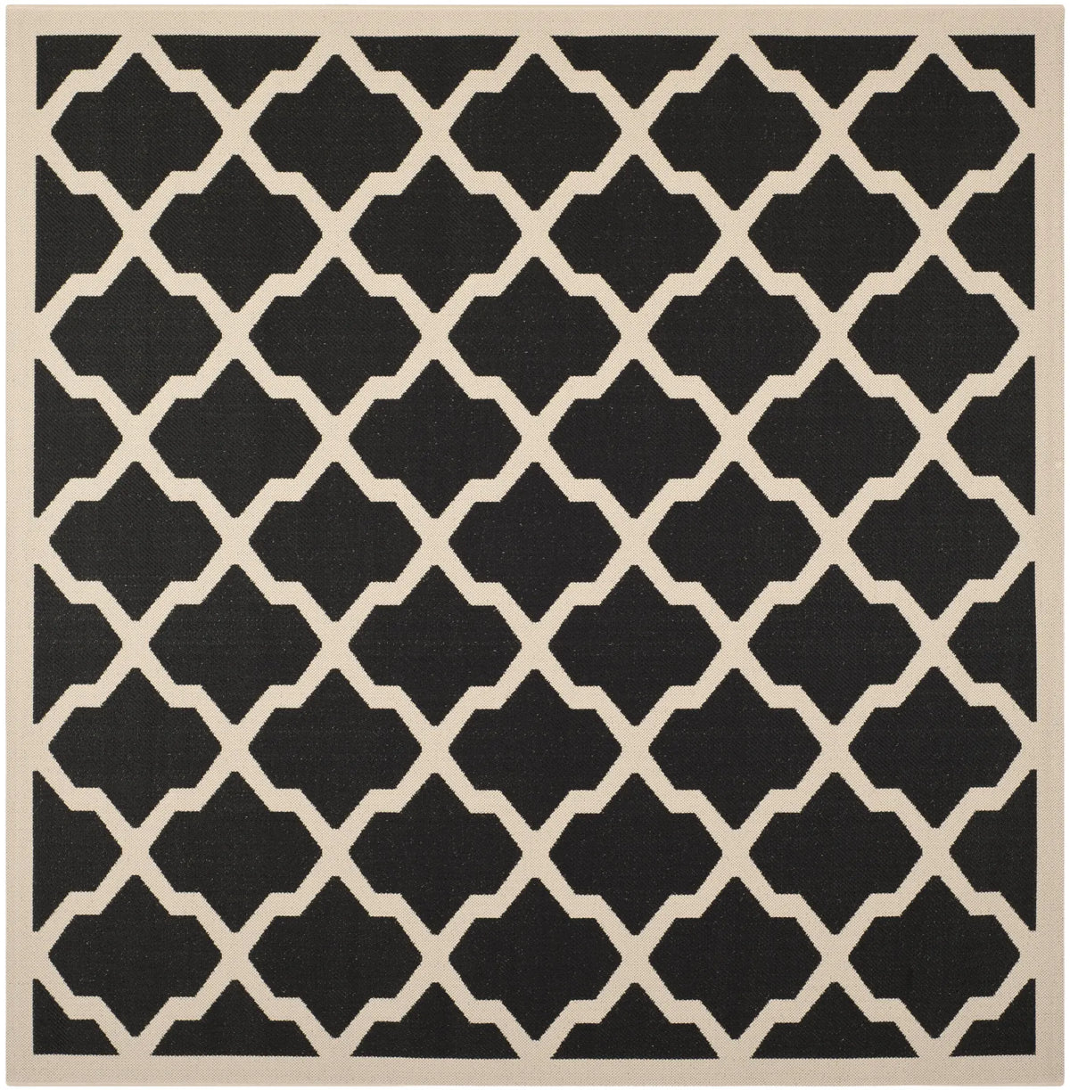 Safavieh Courtyard 7'-10" x 7'-10" Rug in Black / Beige