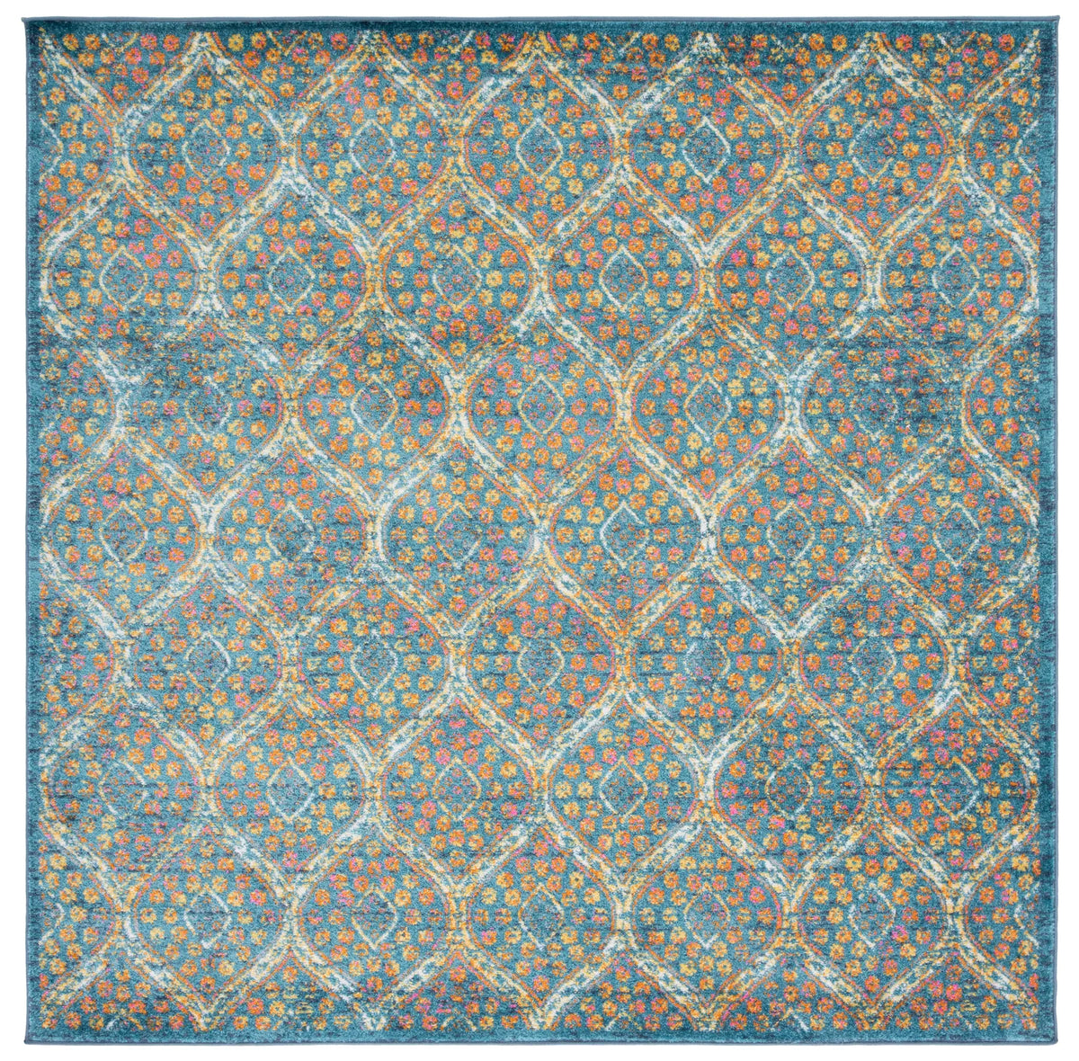 Safavieh Madison 6'-7" x 6'-7" Rug in Blue / Orange