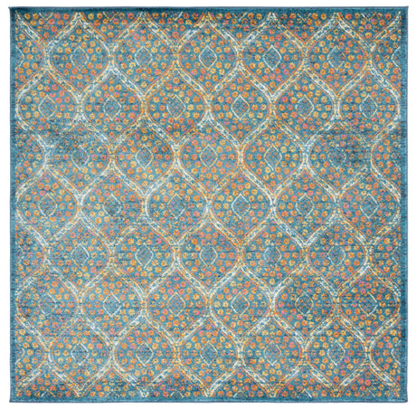 Safavieh Madison 6'-7" x 6'-7" Rug in Blue / Orange