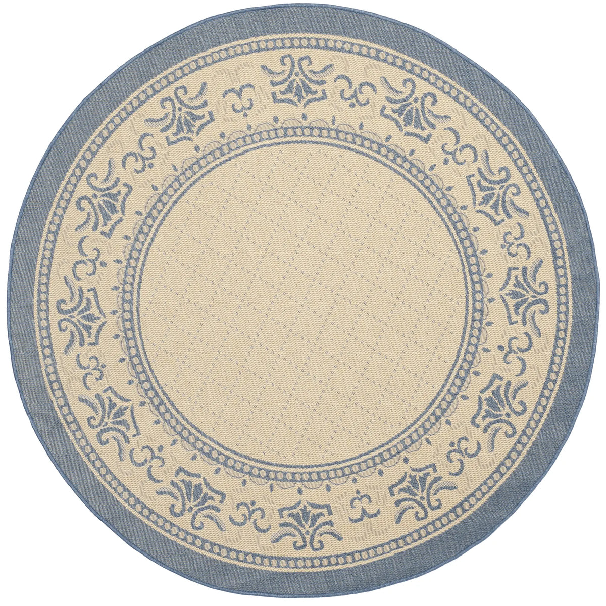 Safavieh Courtyard 6'-7" x 6'-7" Rug in Natural / Blue