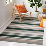 Safavieh Dhurries 4'-0" x 6'-0" Rug in Green / Grey