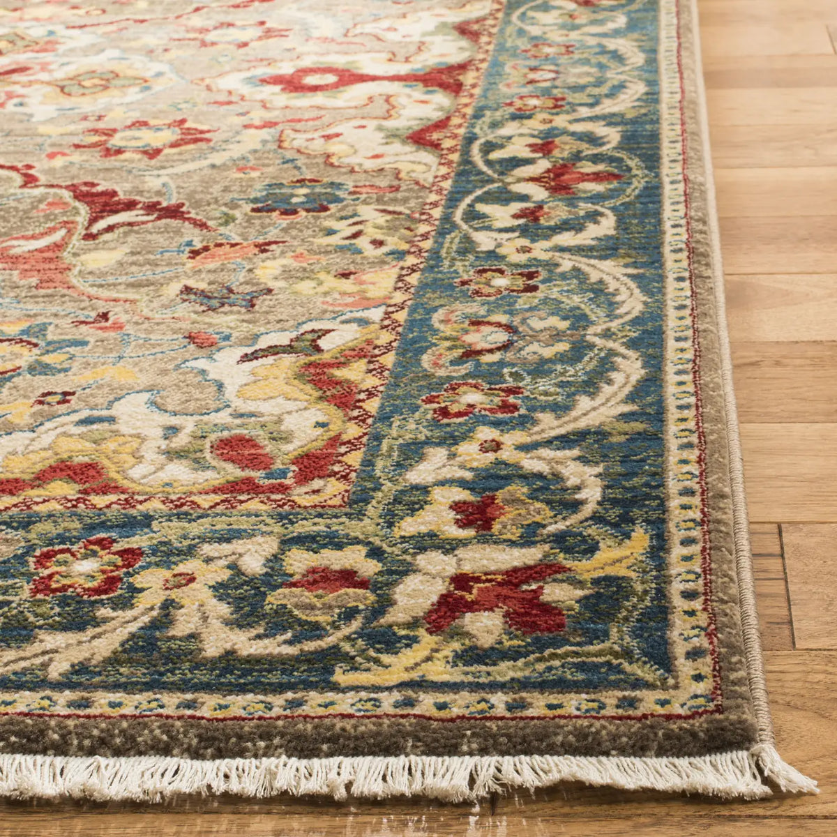 Safavieh Kashan 4'-0" x 6'-0" Rug in Taupe / Blue
