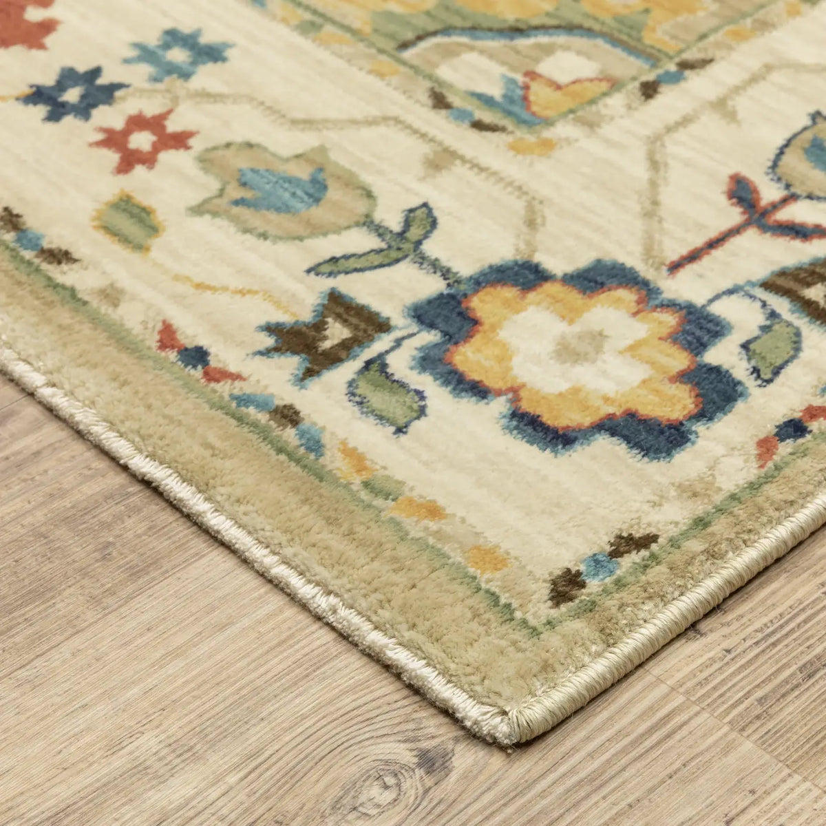 Oriental Weavers Sphinx Francesca Fr04E Beige/ Multi Rug - corner detail