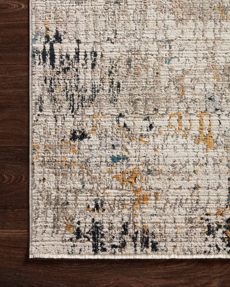 Loloi Leigh Lei-06 Ivory/Granite Rugs - corner on wood