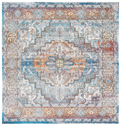Safavieh Aria 6'-5" x 6'-5" Rug in Turquoise / Light Orange