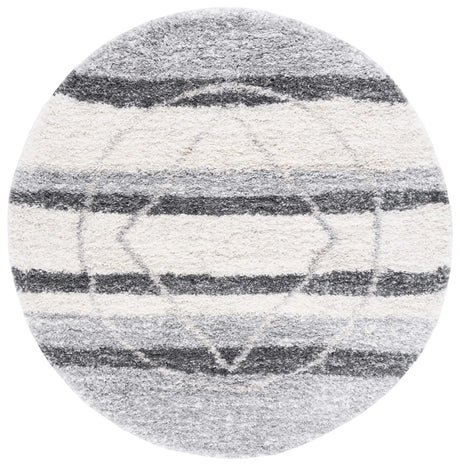 Safavieh Fontana Shag  800 6'-7" x 6'-7" Rug in Ivory / Grey