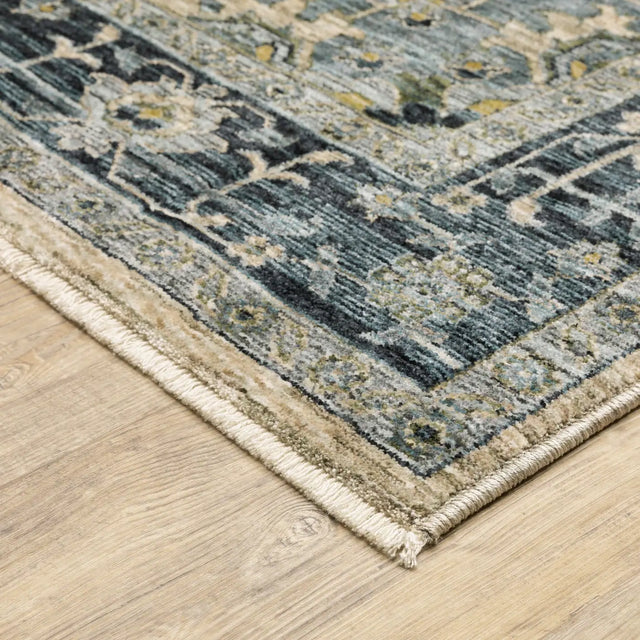 Oriental Weavers Sphinx Aberdeen 051G1 Blue/Beige Rugs - corner detail