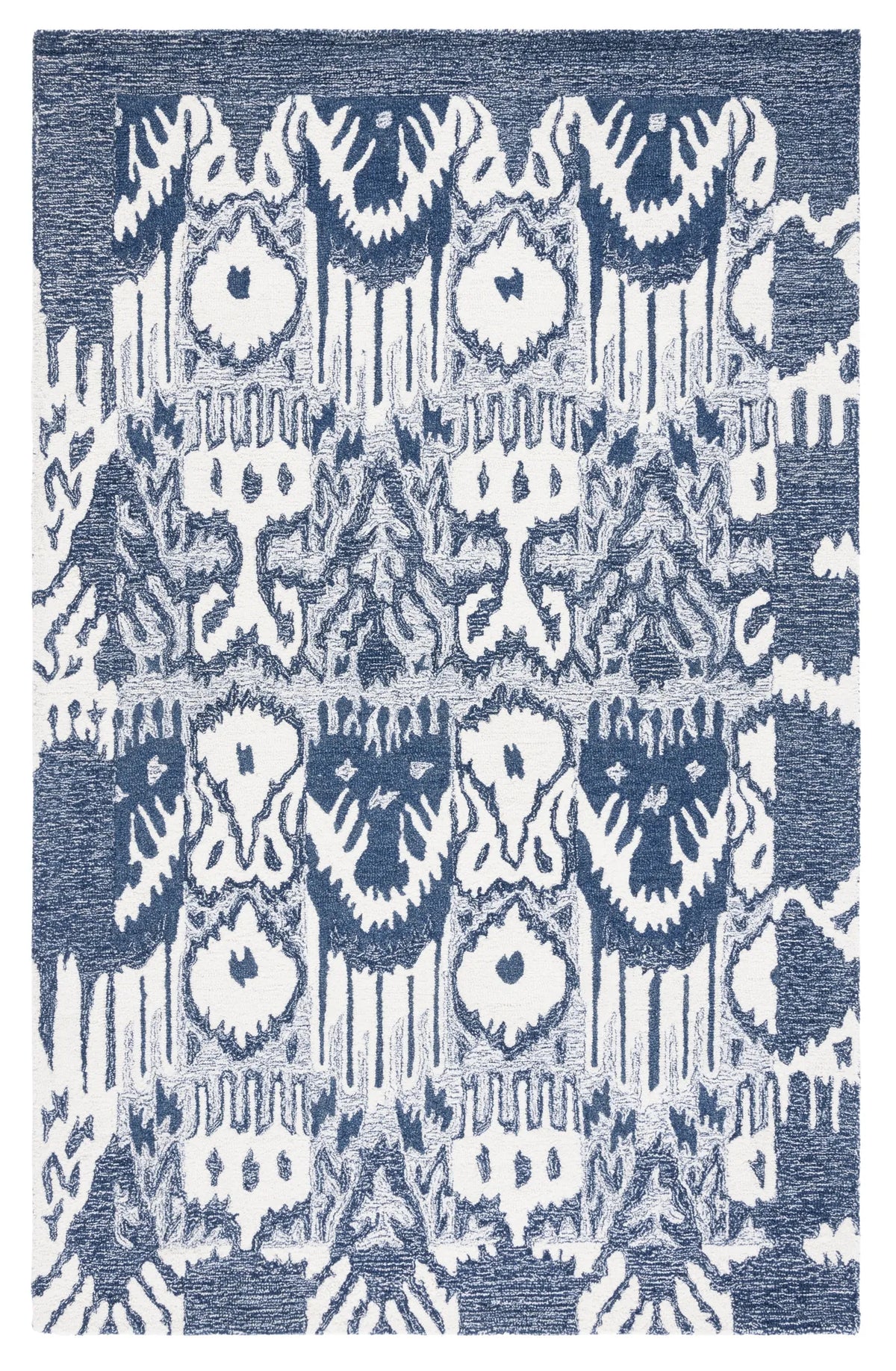 Safavieh Ikat 4'-0" x 6'-0" Rug in Blue / Ivory