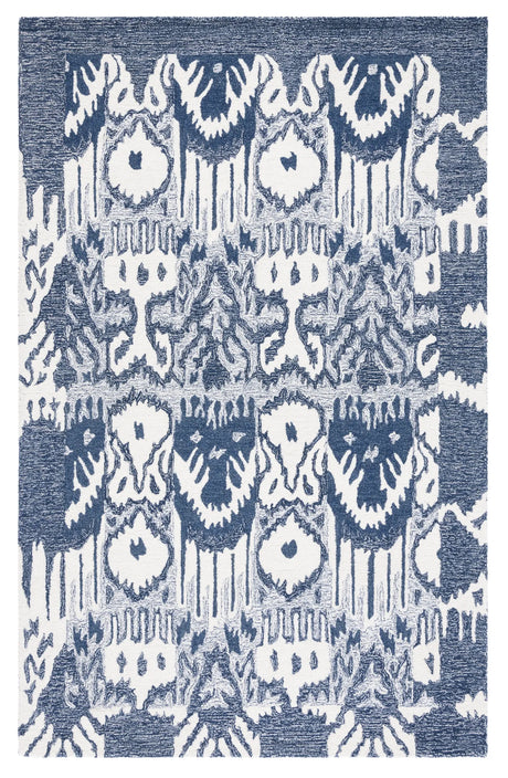 Safavieh Ikat 4'-0" x 6'-0" Rug in Blue / Ivory