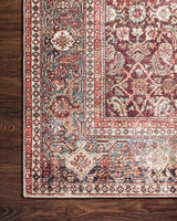 Loloi Layla Lay-11 Cinnamon/Sage Rugs - corner on wood
