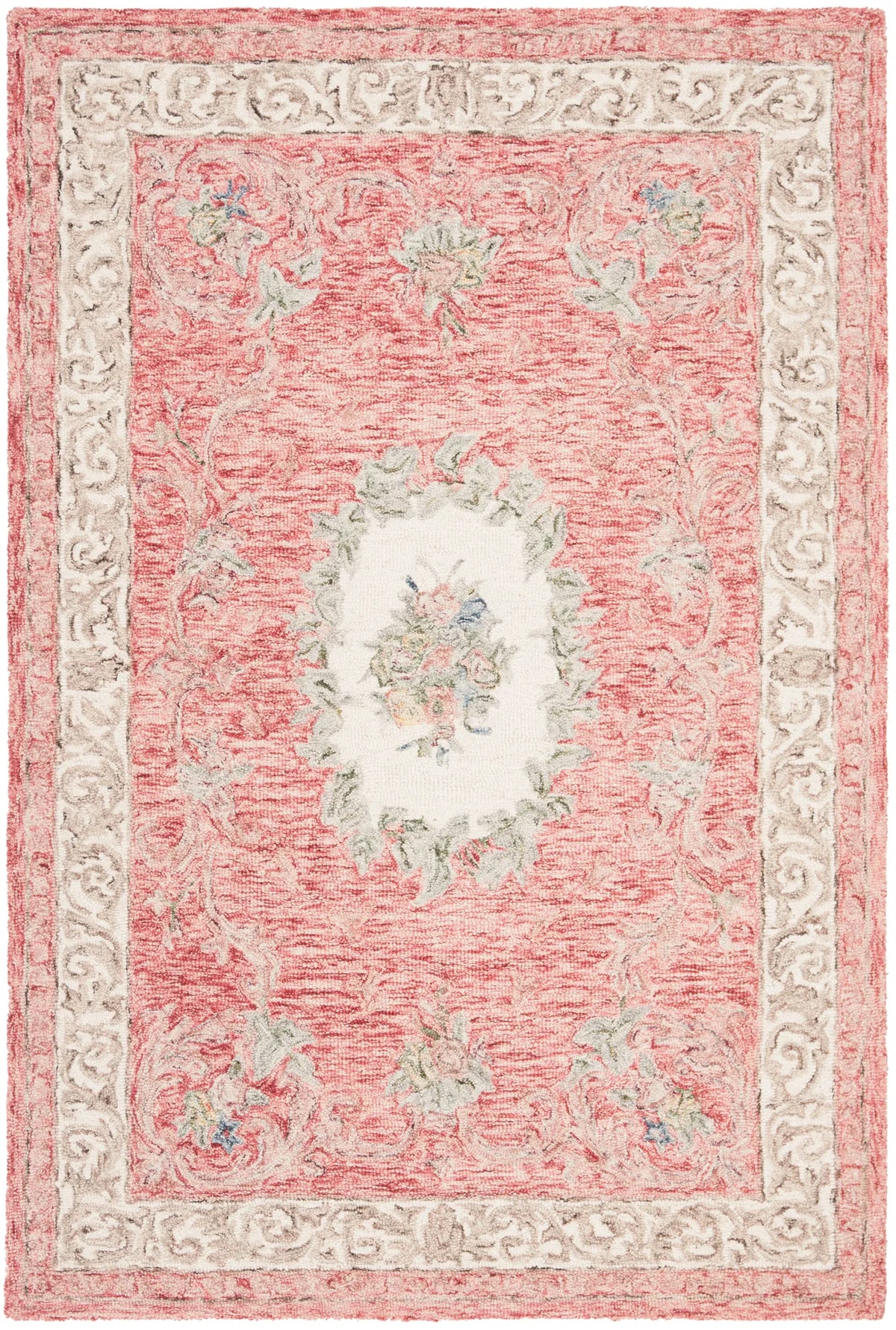 Safavieh Aubusson 4'-0" x 6'-0" Rug in Red / Ivory