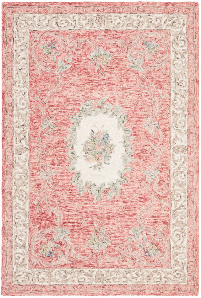 Safavieh Aubusson 4'-0" x 6'-0" Rug in Red / Ivory