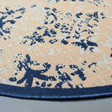 Safavieh Courtyard 6'-7" x 6'-7" Rug in Ivory / Navy